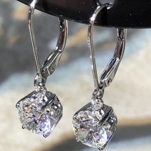 Silver Zirconia Charm Dangle Earrings